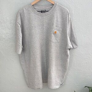 Carhartt XXL Loose Fit Men's Heather Gray Short Sleeve Pocket Tee Basic Comfy